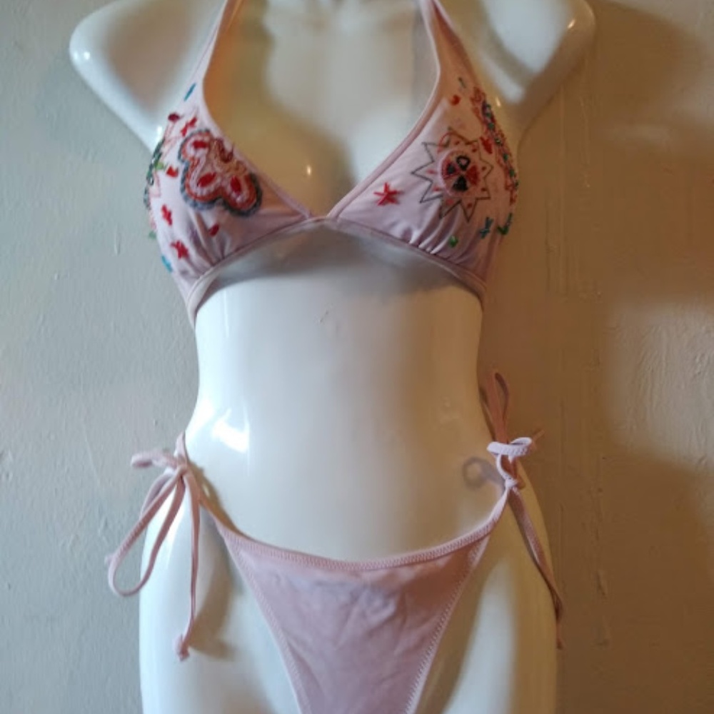 New  sexy Cejon pink Bikini with Bead works Small